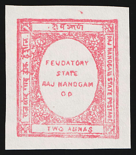 1891 2a Nandgaon, British India, Feudatory States