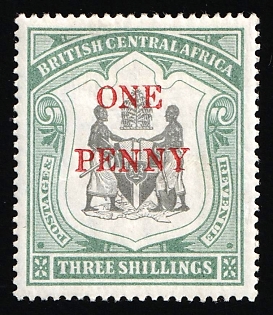 1897 1d on 3s British Central Africa