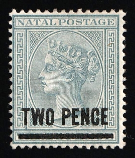 1886 2d on 3d Natal, South Africa, British Colonies, Queen Victoria