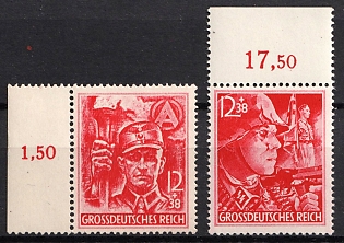 1945 Third Reich, Germany, Complete Set, Margins, Plate Numbers