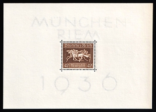 1936 Third Reich, Germany, Souvenir Sheet