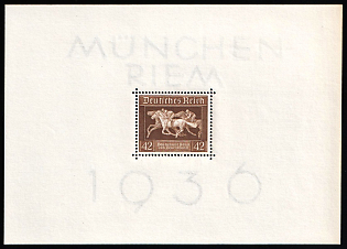 1936 Third Reich, Germany, Souvenir Sheet