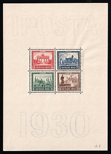 1930 Weimar Republic, Germany, Souvenir Sheet 'IPOSTA'
