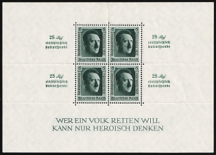 1937 Third Reich, Germany, Souvenir Sheet