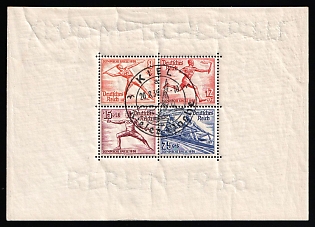 1936 (20 Aug) 'Olympic Games in Berlin. Kiel, Segeln', Third Reich, Germany, Souvenir Sheet, Commemorative Postmark