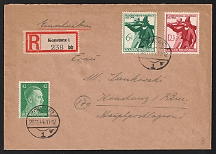 1944 (28 Nov) Third Reich, Germany, Very Fine Registered Cover from a Member of the Infantry Signals Replacement and Training Company in the Military Barracks in Konstanz