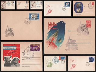 1961 Sputniks, Venus, Dogs in Space, Soviet Union, Space Exploration, Group of Commemorative Covers