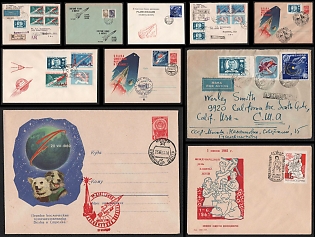 1961 Sputniks, Venus, Dogs in Space, Soviet Union, Space Exploration, Group of Commemorative Covers