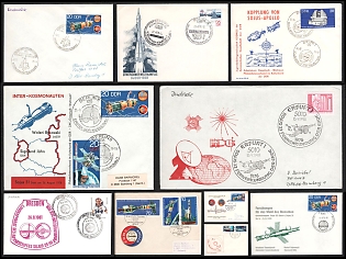 1975-81 International Orbital Cooperation: Soyuz-Apollo and Interkosmos, German Democratic Republic (GDR), Group of Commemorative FDC Covers with Pictorial Cancellations