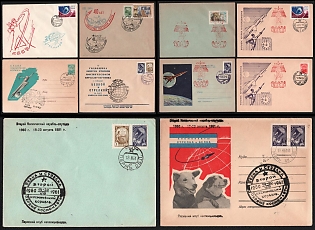 1961 Vostok-2 Mission: Gherman Titov, Belka and Strelka, Soviet Union, Space Exploration, Group of Commemorative Covers