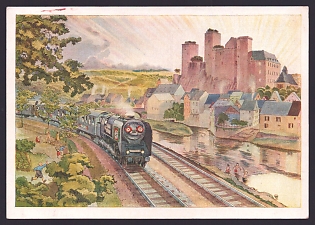 1933-1945 'Through the French Germany', Third Reich Nazi Propaganda Postcard