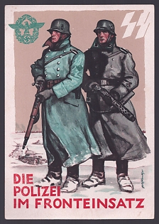 1942 'The Poltzer at the Front', Military, Third Reich Nazi Propaganda Postcard
