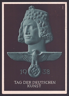 1938 'Day of German Art', German Eagle, Third Reich Nazi Propaganda Postcard