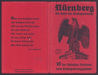 1933-1945 'Nuremberg: the City of the Reich Party Rallies', German Eagle, Third Reich Nazi Propaganda Cover