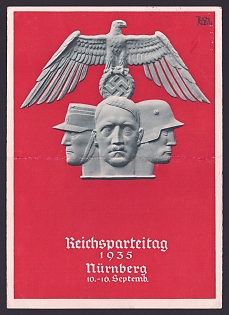 1935 'Reich Party Rally 1935, Nuremberg, Sept. 10–16', Symbols, Third Reich Nazi Propaganda Postcard