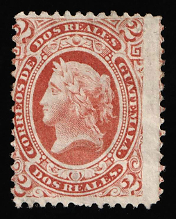 1875 2r Guatemala, SHIFTED Perforation
