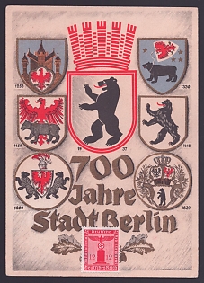 1937 '700 Years of the City of Berlin', Symbols, Third Reich Nazi Propaganda Postcard