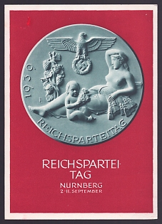 1939 'Reich Party Rally, Nuremberg, Sept. 2–11', Symbols, Third Reich Nazi Propaganda Postcard