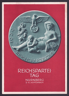 1939 'Reich Party Rally, Nuremberg, Sept. 2–11', Symbols, Third Reich Nazi Propaganda Postcard