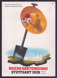 1939 'Organized By the Reich Food Estate and the City of Germans Abroad, Stuttgart', Symbols, Third Reich Nazi Propaganda Postcard