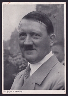 1937 'The Fuhrer in Nuremberg', Hitler, Third Reich Nazi Propaganda Postcard