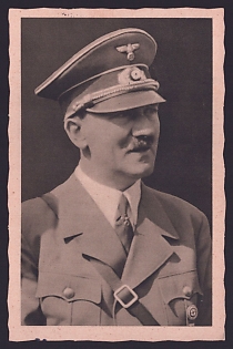 1938 'The Fuhrer', Hitler, Third Reich Nazi Propaganda Postcard