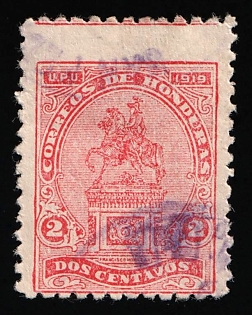 1919 2c Honduras, SHIFTED Perforation