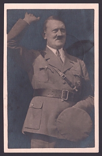 1942 'Our Fuhrer', Hitler, Third Reich Nazi Propaganda Postcard