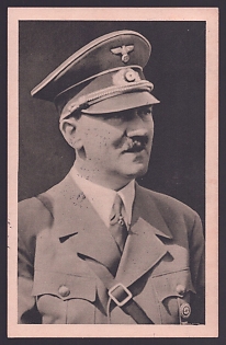 1939 'Our Fuhrer', Hitler, Third Reich Nazi Propaganda Postcard