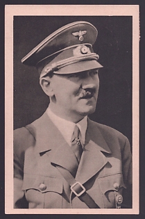 1939 'The Fuhrer', Hitler, Third Reich Nazi Propaganda Postcard