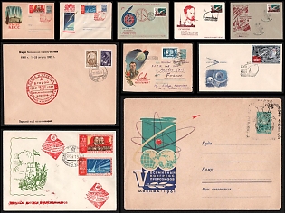 1961 Anniversaries and Events, Invertor Mykola Kibalchich and Cosmonautus Yuri Gagarin and German Titov, Soviet Union, Space Exploration, Group of Commemorative Covers