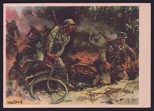 1933-1945 'Bicycle Squadron', Infantry Wehrmacht, Army Military, Third Reich Nazi Propaganda Postcard