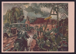 1933-1945 'Signals, Communications', Infantry Wehrmacht, Army Military, Third Reich Nazi Propaganda Postcard