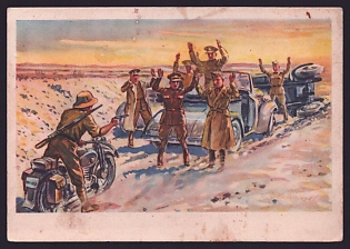 1941 'Desert War in North Africa: a Small Group of German Soldiers Captures Six British Generals in a Surprise Raid on April 9, 1941', Infantry Wehrmacht, Army Military, Third Reich Nazi Propaganda Postcard