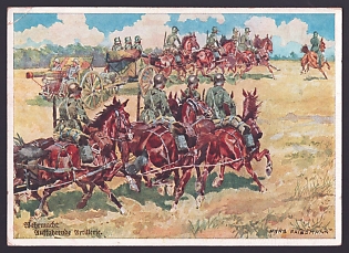 1933-1945 'Wehrmacht: Artillery Moving Into Position', Infantry Wehrmacht, Army Military, Third Reich Nazi Propaganda Postcard