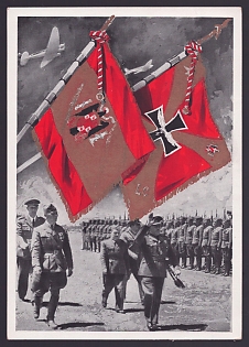 1939 'Military Parade', Infantry Wehrmacht, Army Military, Third Reich Nazi Propaganda Postcard