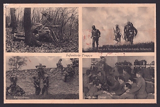 1938 'Infantry Troops', Infantry Wehrmacht, Army Military, Third Reich Nazi Propaganda Postcard