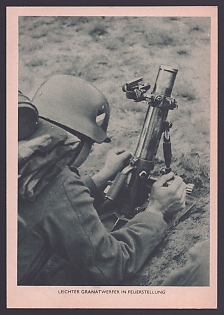 1933-1945 'Light Mortar in Firing Position', Infantry Wehrmacht, Army Military, Third Reich Nazi Propaganda Postcard