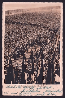 1945 'Harvest Festival on the Bucheberg!', Military Parade, Gathering, Third Reich Nazi Propaganda Postcard