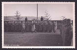 1933-1945 'Soldiers Standing in Formation', Military Parade, Gathering, Third Reich Nazi Propaganda Postcard