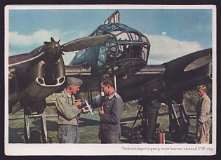 1933-1945 'Fw 189 Short-Range Reconnaissance Aircraft', Aircraft Air Force Luftwaffe, Army Military, Third Reich Nazi Propaganda Postcard