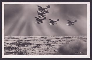 1939 'Island of Sylt', Aircraft Air Force Luftwaffe, Army Military, Third Reich Nazi Propaganda Postcard