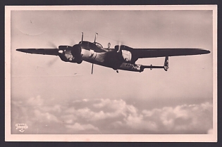 1940 'Our Luftwaffe: Twin-Engine "Do 17" Combat Aircraft Above the Clouds', Aircraft Air Force Luftwaffe, Army Military, Third Reich Nazi Propaganda Postcard