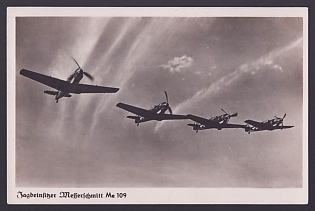 1933-1945 'Messerschmitt Me 109 Single-Seat Fighter', Aircraft Air Force Luftwaffe, Army Military, Third Reich Nazi Propaganda Postcard
