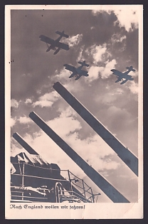 1940 'We’re Off to England! Lance Corporal Fritz Brauner', Aircraft Air Force Luftwaffe, Army Military, Third Reich Nazi Propaganda Postcard