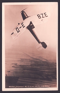 1933-1945 'Bucker "Jungmann" Bu 131 B with 100 Hp Hirth Engine', Aircraft Air Force Luftwaffe, Army Military, Third Reich Nazi Propaganda Postcard