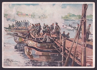 1933-1945 'Bridge Construction', Navy Ships Deutsche Marine, Army Military, Third Reich Nazi Propaganda Postcard