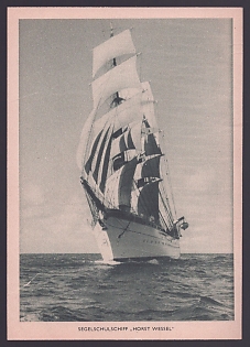 1933-1945 'Sail Training Ship "Horst Wessel"', Navy Ships Deutsche Marine, Army Military, Third Reich Nazi Propaganda Postcard