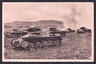 1939 'Our Wehrmacht Tank Attack', Tanks, Army Military, Third Reich Nazi Propaganda Postcard