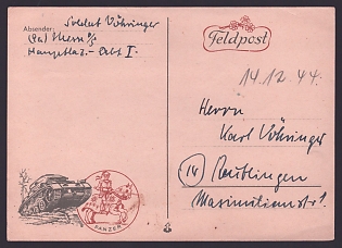 1944 'Tank', Tanks, Army Military, Third Reich Nazi Propaganda Postcard
